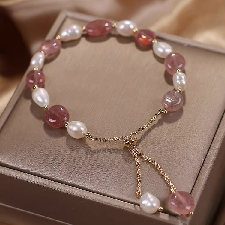 Pearl and Crystal Beaded Bracelet